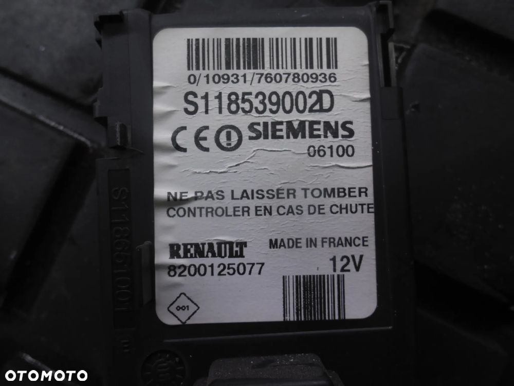 CZYTNIK KART STACYJKA RENAULT MEGANE II SCENIC II 8200125077 S118539002D ORYGINAŁ SIEMENS WTYCZKA INSTALACJA - 2