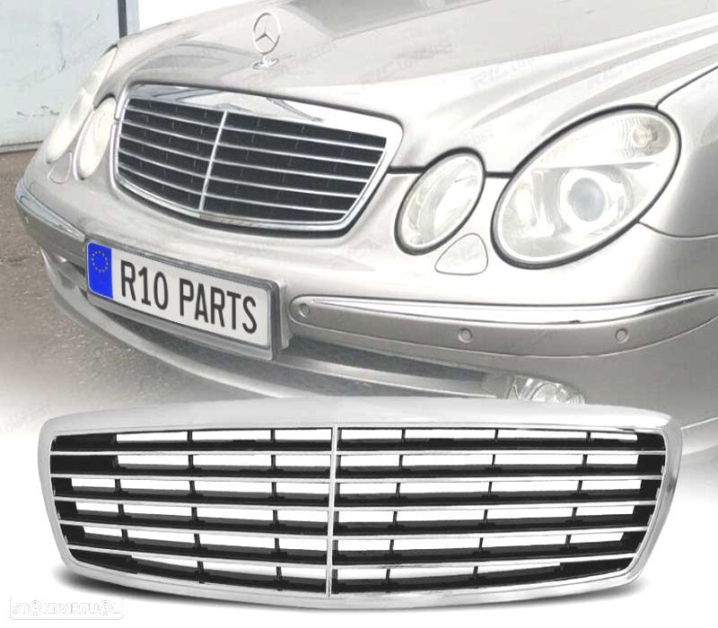 GRELHA FRONTAL MERCEDES E W211 02-06 CROMADA - 1