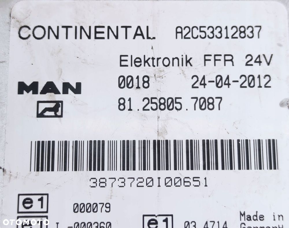 STEROWNIK FFR MAN TGX TGL TGA TGM 81258057087 - 3