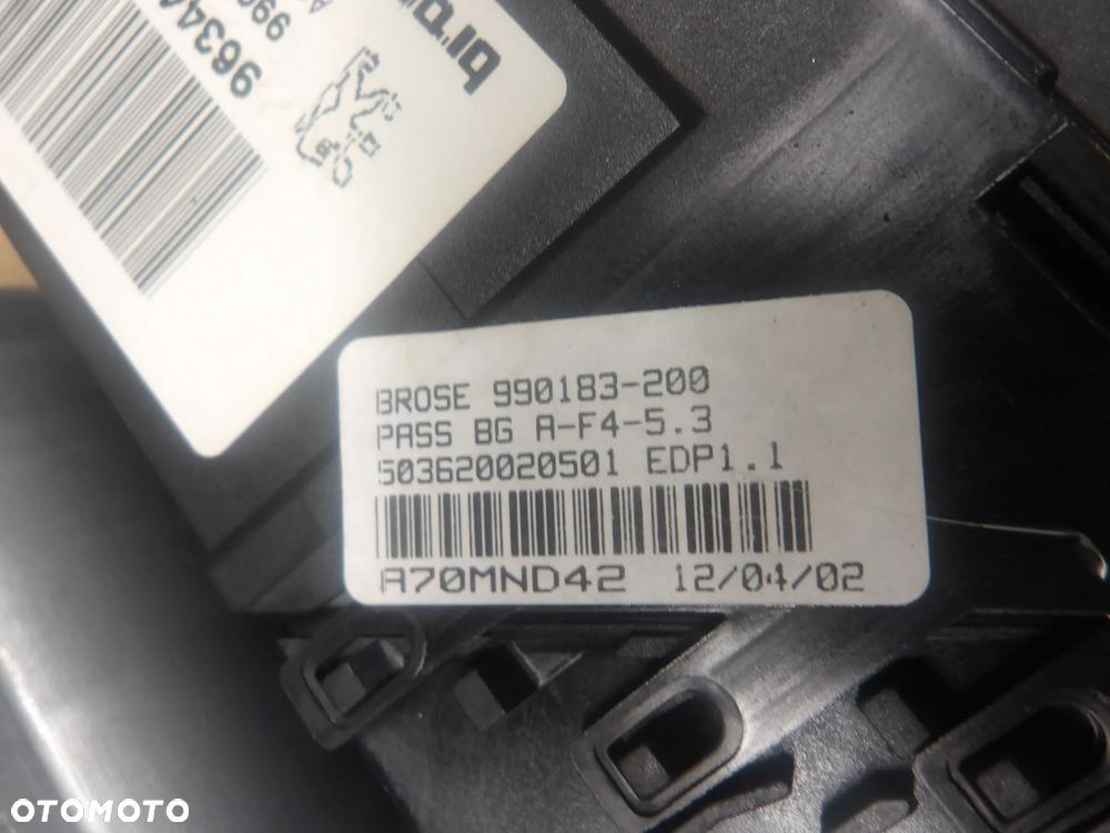 PEUGEOT 307 2.0B HB 5D PODNOŚNIK SZYB PRAWY LEWY PRZÓD TYŁ 115280 115281 9634457480 9634457580 - 10