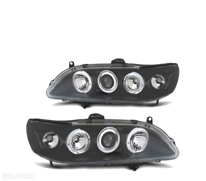 FARÓIS ANGEL EYES PARA HONDA ACCORD 98-02 EUA BLACK PRETO - 1