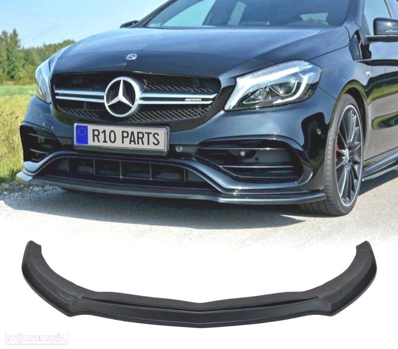 SPOILER LIP FRONTAL MERCEDES W176 AMG 16-18 PRETO - 1