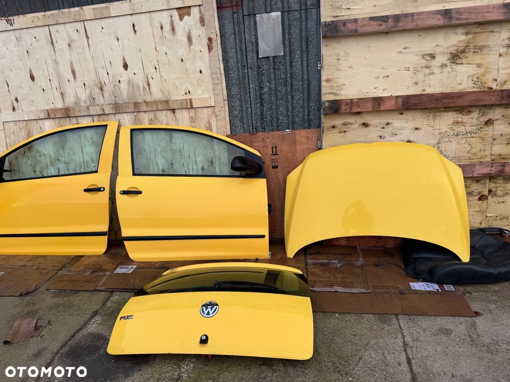LY1C Vw fox żółty żółta maska drzwi prawe lewe przednie klapa tył tylna klapa bagażnika - 1