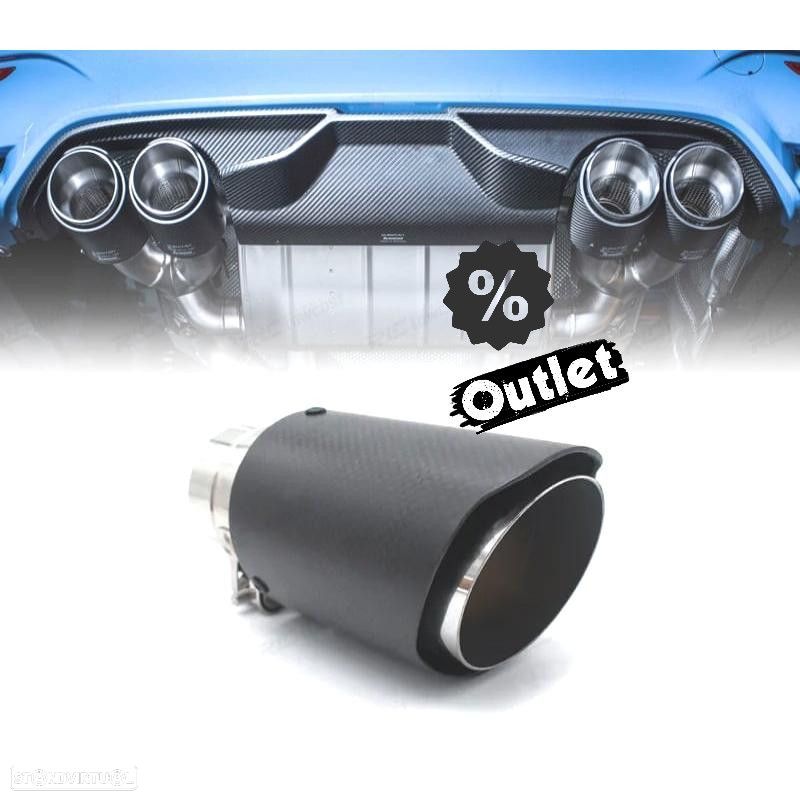 E010400C1 PONTEIRA DE ESCAPE CARBONO UNIVERSAL TIPO AKRAPOVIC 63MM - 1