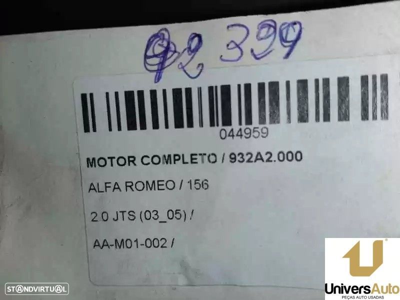 MOTOR COMPLETO ALFA ROMEO 156 2003 -932A2000 - 1