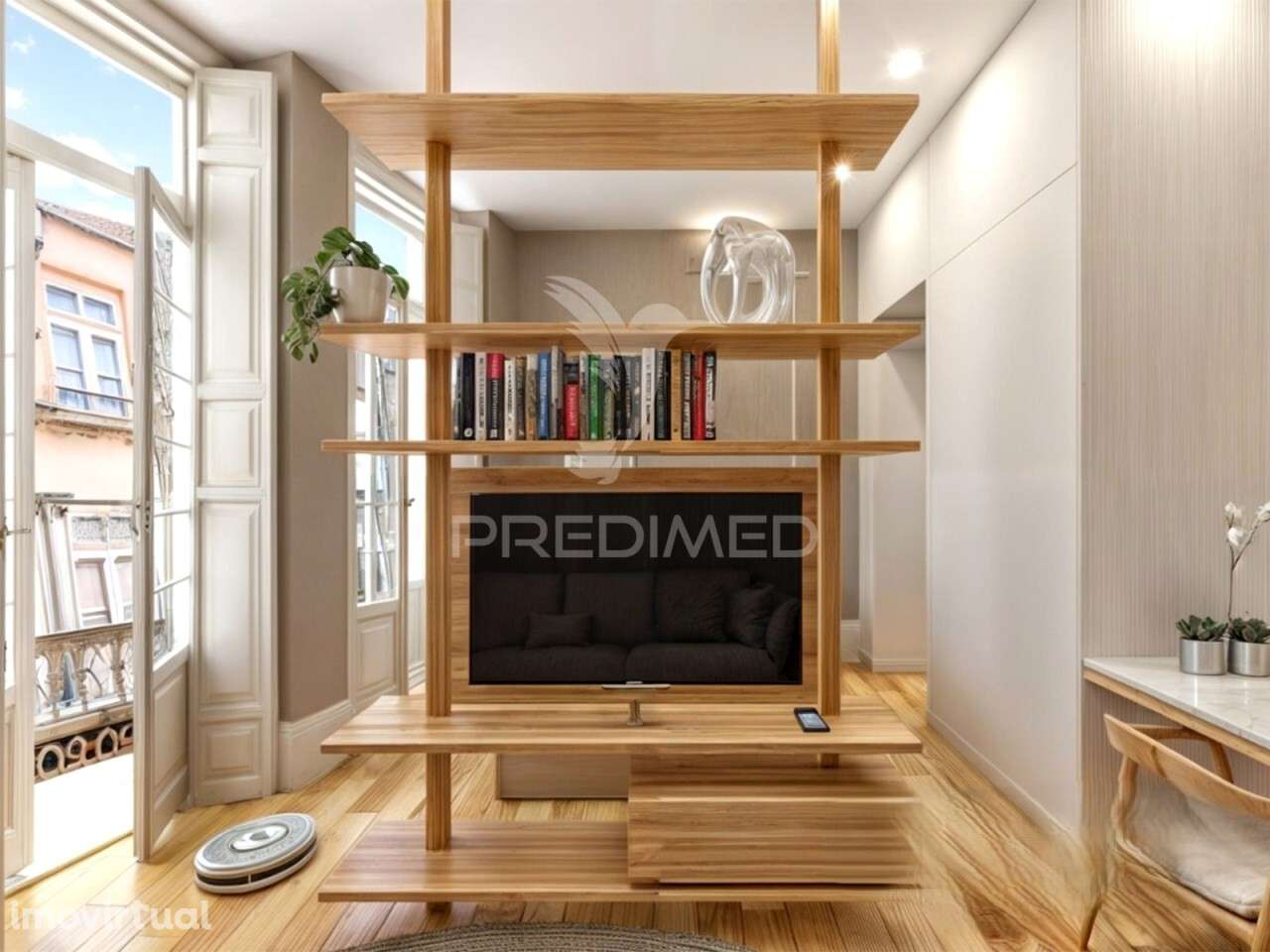 Apartamento T1 com varanda em prédio novo, no centro histórico de B... - Grande imagem: 3/6