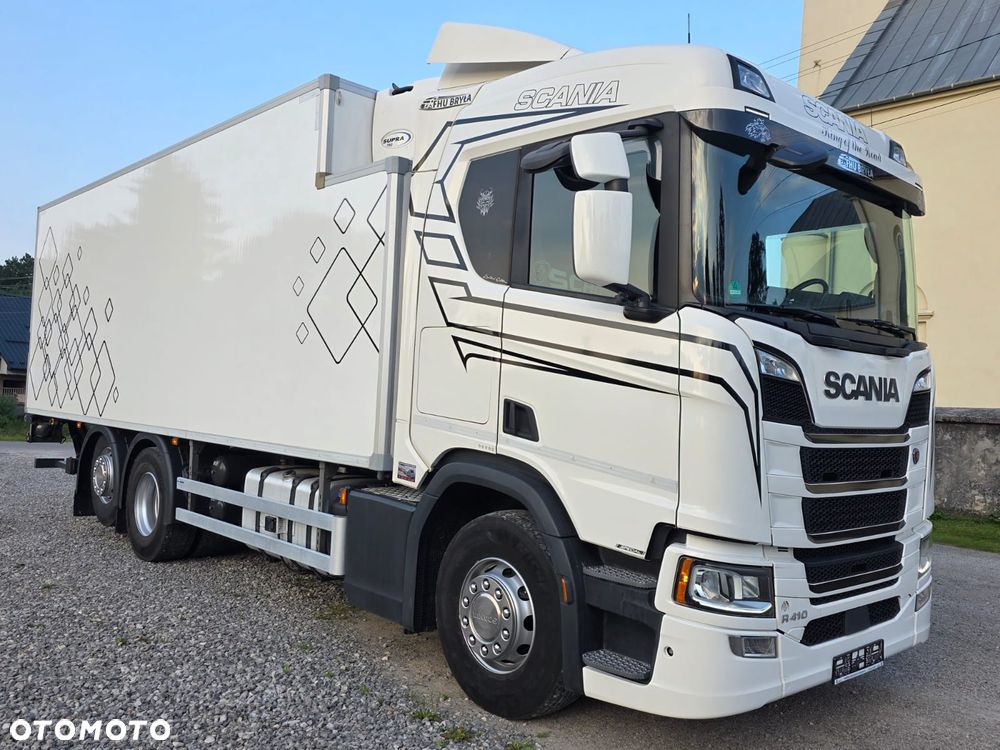 Scania SCANIA R410 / CHŁODNIA / 2020 /  WINDA / BEZ EGR  / TRZECIA OŚ PODNOSZONA ORAZ SKRĘTNA / SPROWADZONY / SYPIALKA / AUTOMAT / 19 PALET / E6 / STAN BARDZO DOBRY - 12