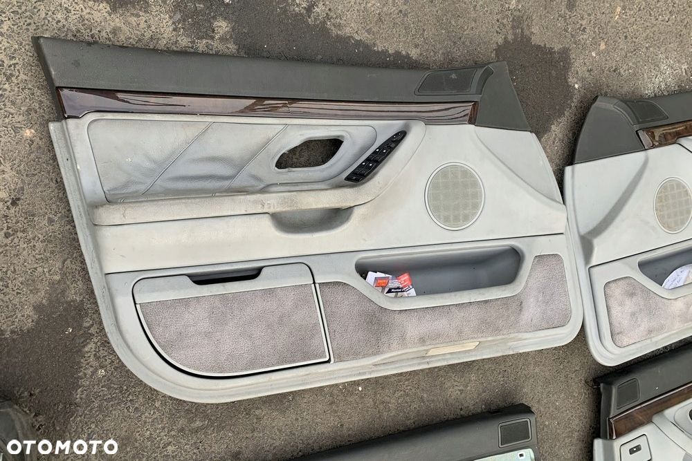 BOCZKI DRZWI KOMPLET SZARE SKÓRA EUROPA BMW E38 - 5