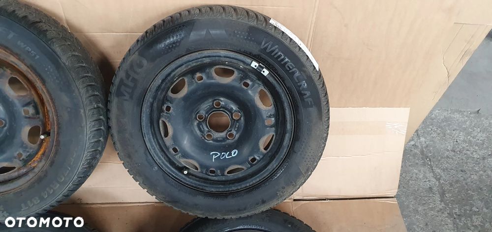 Felgi stalowe z oponami 5J ET35 165/70 R14 5X100 VW Polo 6Q0601027H - 4