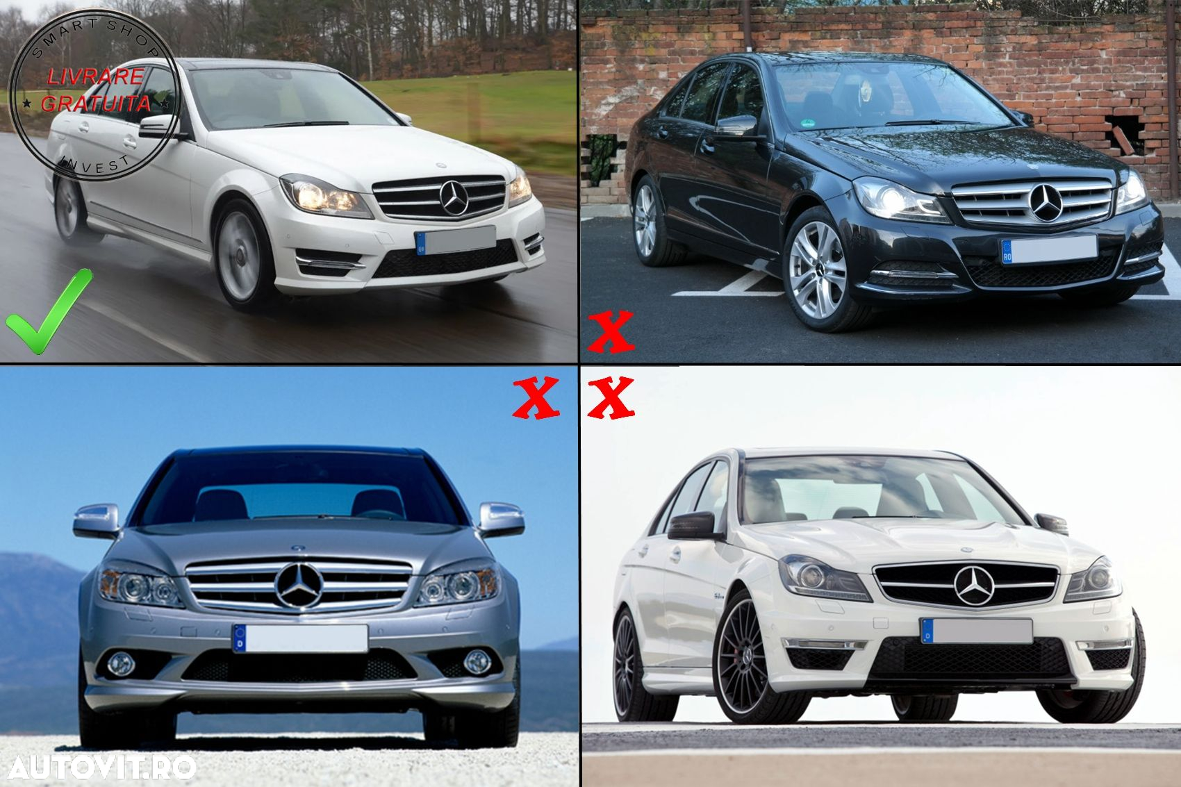 Prelungire Bara Fata Mercedes C-Class W204 S204 C204 Sport Line (2011-2014) Negru - livrare gratuita - 11