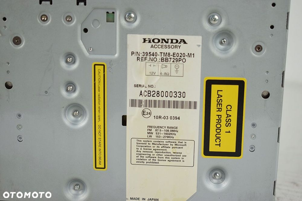 radio nawigacja * honda insight ii 39540-tm8-e020-m1 - 4