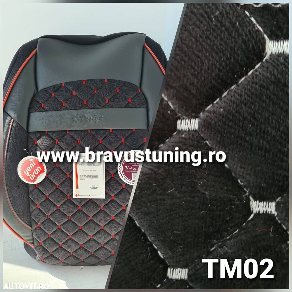 Huse scaun auto DEDICATE Touran 5 locuri individuale PIELE ECO/STOFĂ - 7