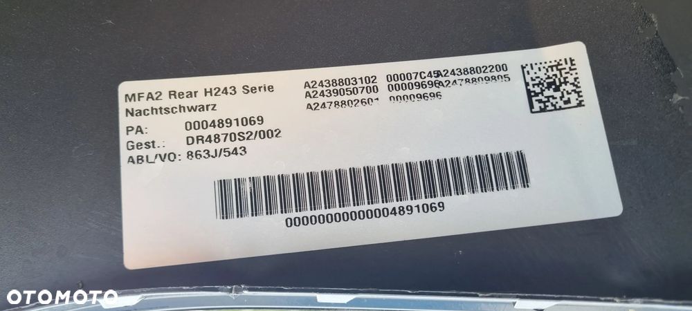 MERCEDES GLB 247 2019- Zderzak tył oryginał MD080 - 15