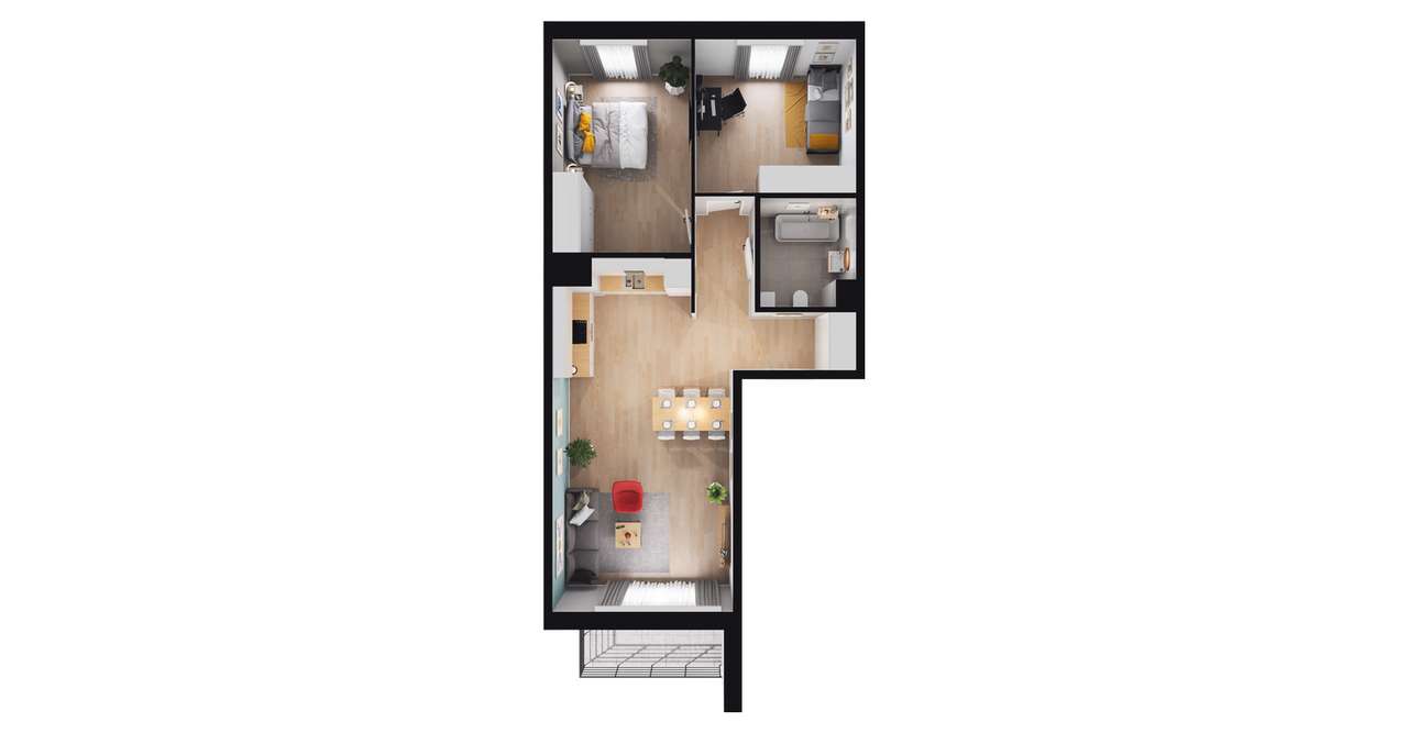 3-pokojowe mieszkanie 66m2 + balkon Bezpośrednio - Pełny obrazek: 2/23