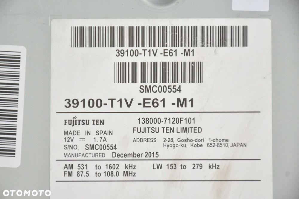 radio nawigacja * honda cr-v iv lift 39100-t1v-e61-m1 - 5