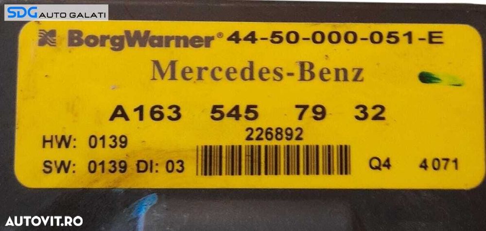 Calculator Cutie de Viteze Automata Mercedes ML W163 2.7 CDI 1997 – 2005 Cod A1635457932 [N1292] - 6