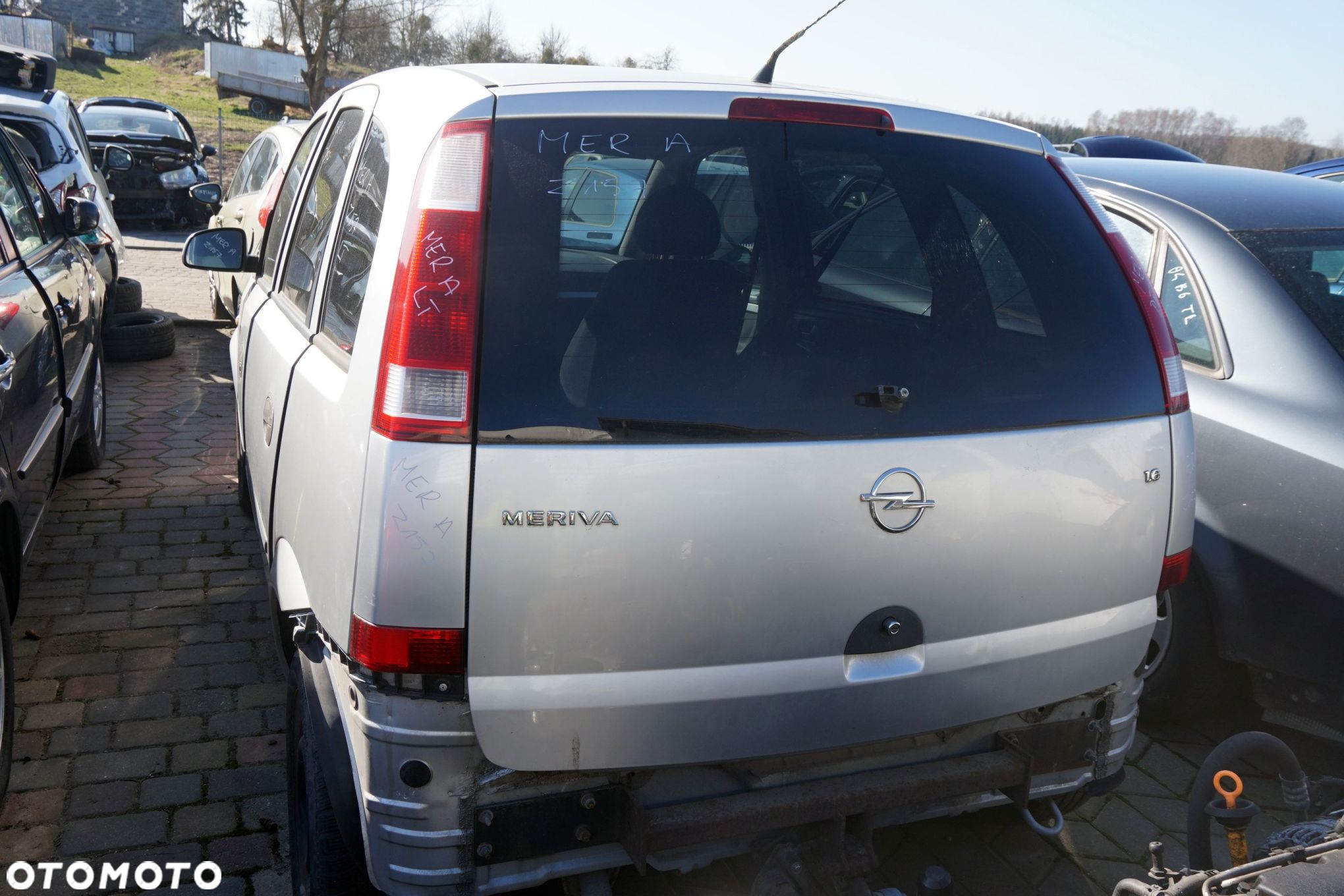 KLAPA BAGAŻNIKA TYLNA MERIVA A Z157  SREBRNY OPEL 2003-2005 - 3
