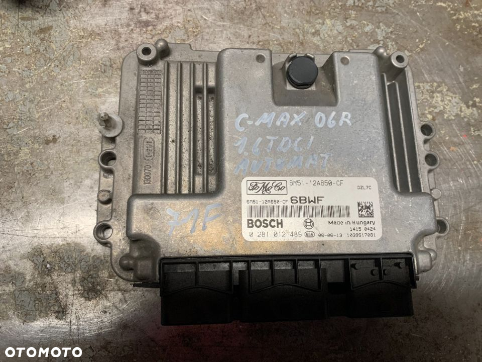 Ford C-Max 06R. 1.6 TDCI Zestaw startowy komputer 6M51-12A650-CF - 2