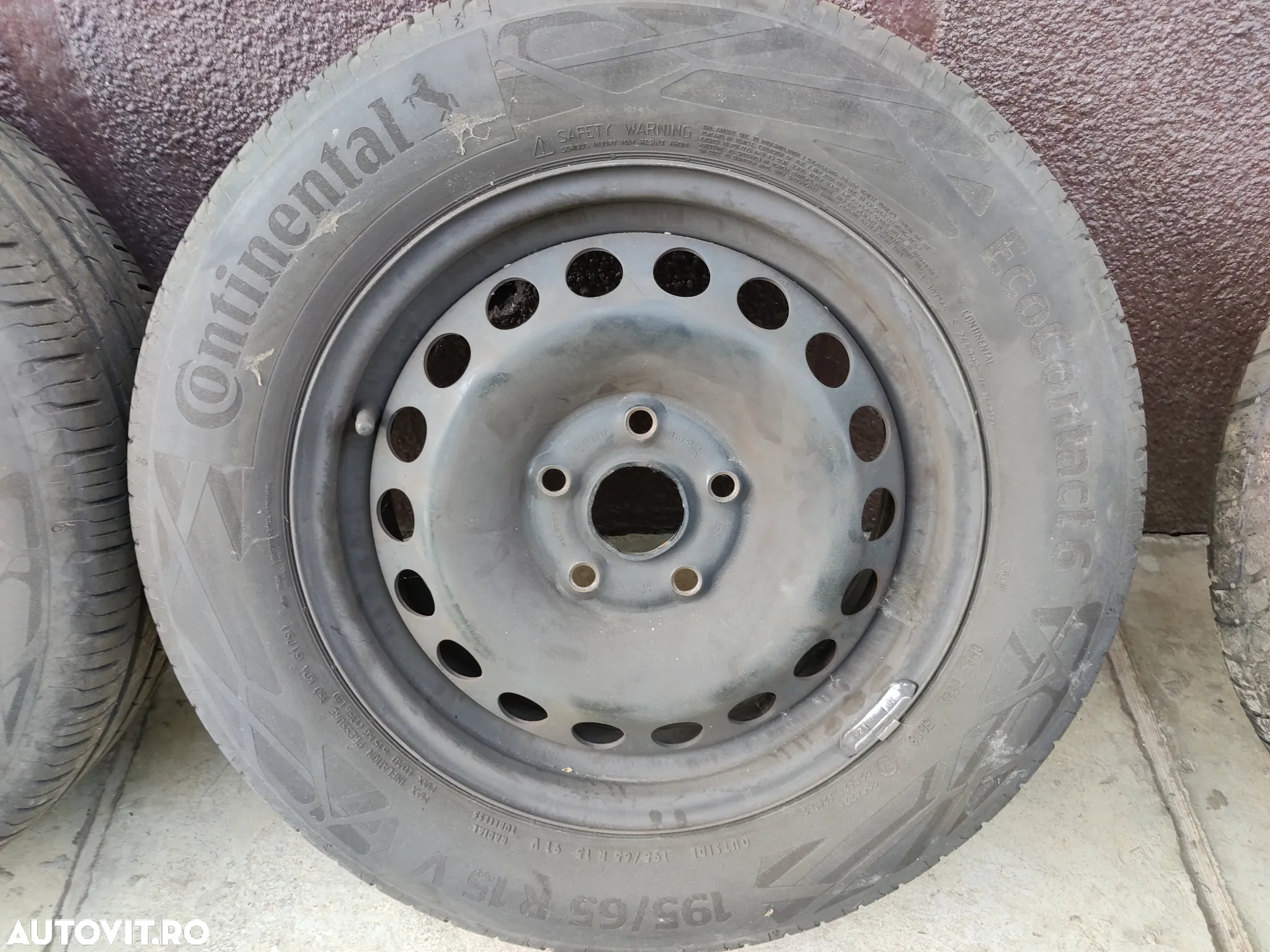 Jante tabla R15" 5X112 VW Golf Passat Seat Exeo Audi A3 A4 anvelope 195/65 R15 Continental 1K0601027C - 5