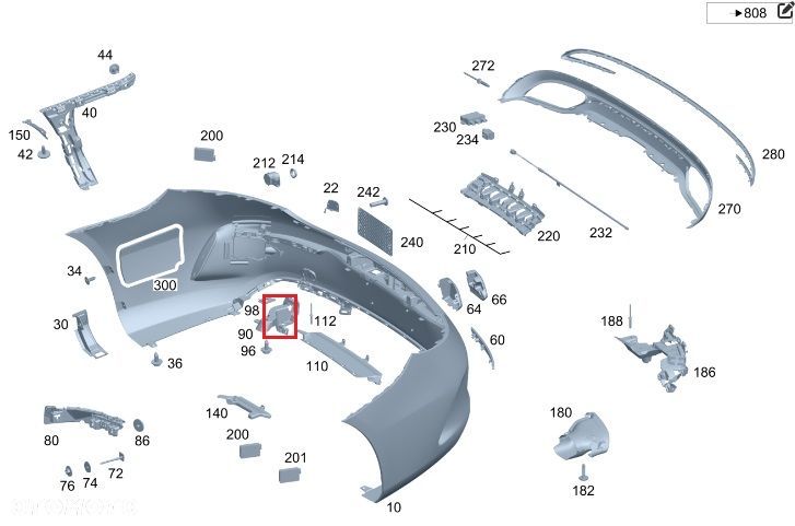 MERCEDES lewy + prawy ZESTAW Wspornik slizg zderzaka tyl OE - 4