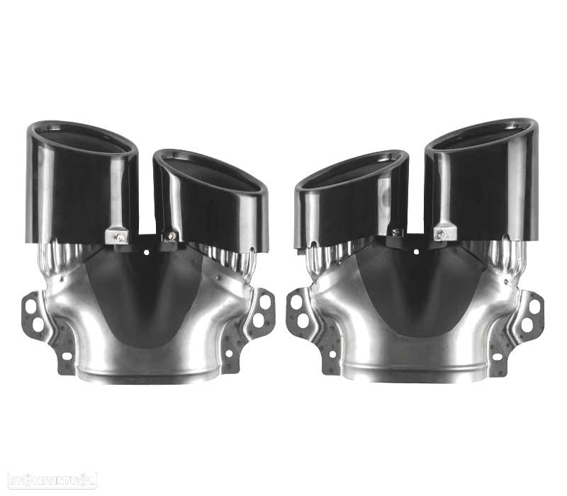 PONTEIRAS DE ESCAPE MERCEDES CLASE A W177 CLA W118 18- LOOK AMG A45 PRETO - 6