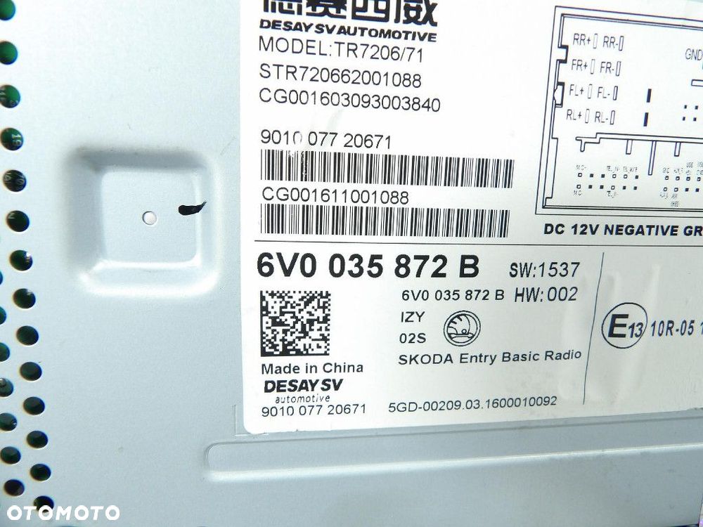 SKODA FABIA III 3 RADIO 6V0035872B - 3