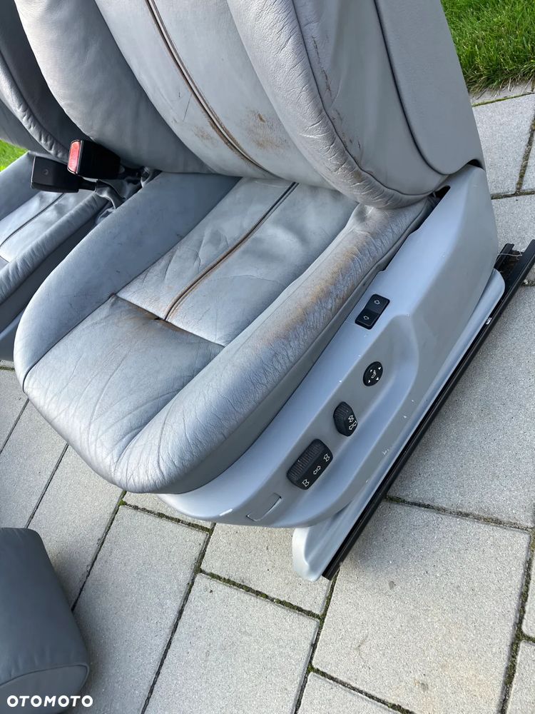 FOTELE KOMFORTY BMW E38 E39 ELEKTRYCZNE PRZED LIFT SZARE SIWE KOMFOTROWE ŁAMANE POMPOWANE KANAPA - 11