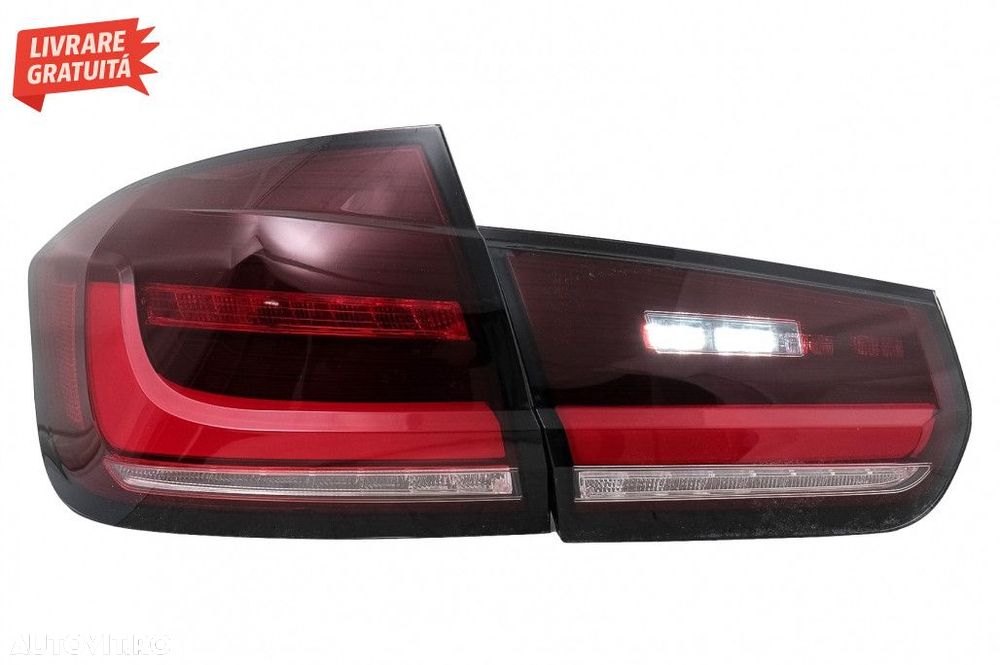 Stopuri LED BAR BMW Seria 3 F30 (2011-2019) Rosu Clar cu Semnal Dinami - 4