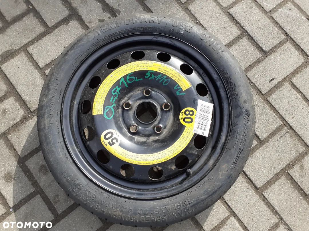 # DOJAZDÓWKA KOŁO DOJAZDOWE ZAPAS ZAPASÓWKA VW AUDI SKODA SEAT 5X110 - 1