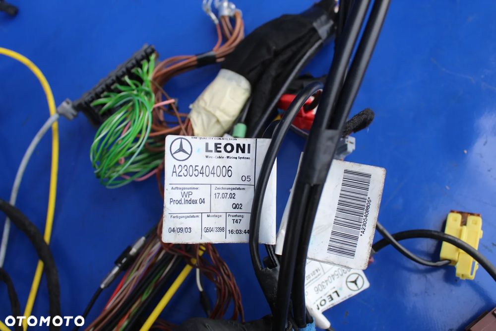 Wiązka lewa instalacja przewody z bagażnika kable OE Mercedes SL R230 W230 - 5