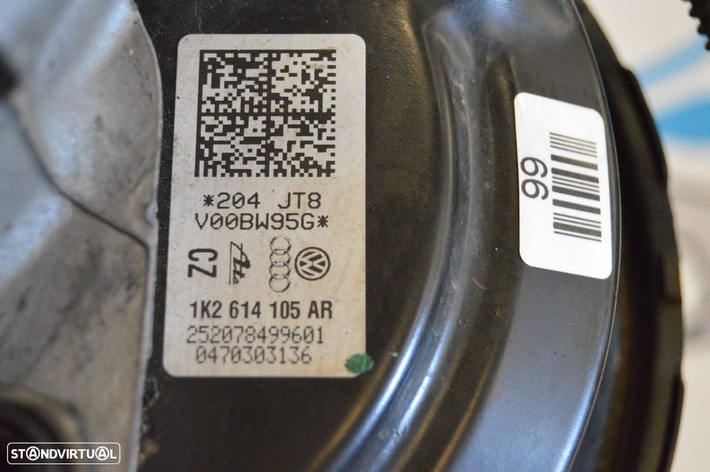 SERVOFREIO SERVO FREIO BOMBA DEPOSITO RESERVATORIO LIQUIDO TRAVÕES 1K2614105AR 1K2614105 1K2611301C 1K2611301 VW VOLKSWAGEN GOLF V 5 MK5 PLUS 5M1 5M 1.9 TDI 105CV BXE A3 8P LEON 1P - 4