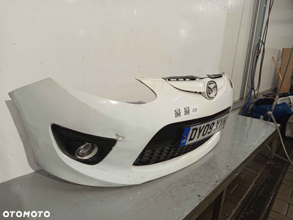+ ZDERZAK PRZÓD PRZEDNI MAZDA 2 DE TS SPORT 34K BIAŁY HALOGENY - 3