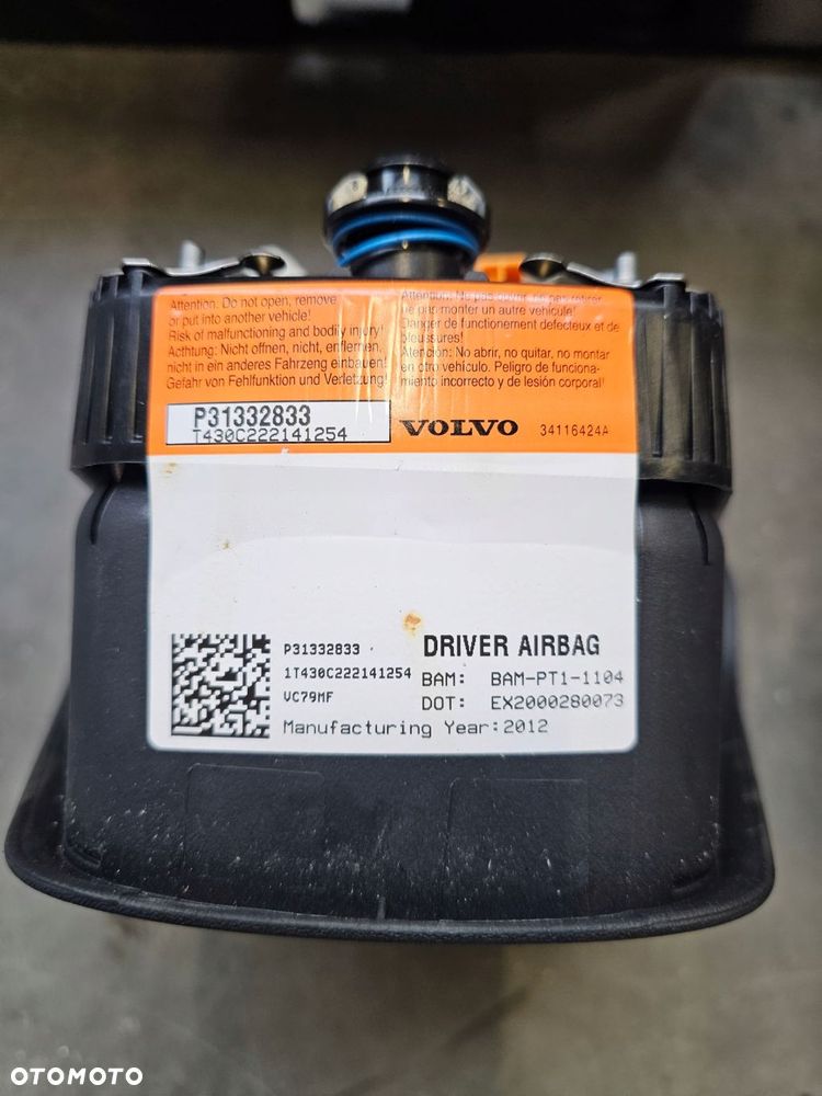 volvo xc60 deska konsola airbag poduszki kierowca pasażer pasy head up - 8