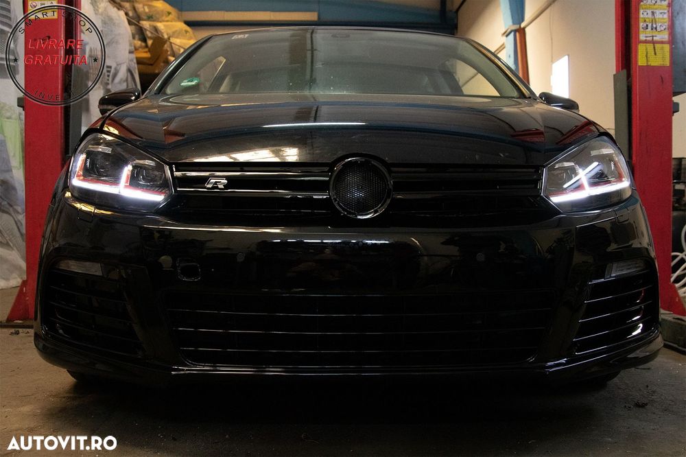 Faruri LED VW Golf 6 VI (2008-2013) Facelift G7.5 GTI Design Rosu Semnalizare Secv- livrare gratuita - 15