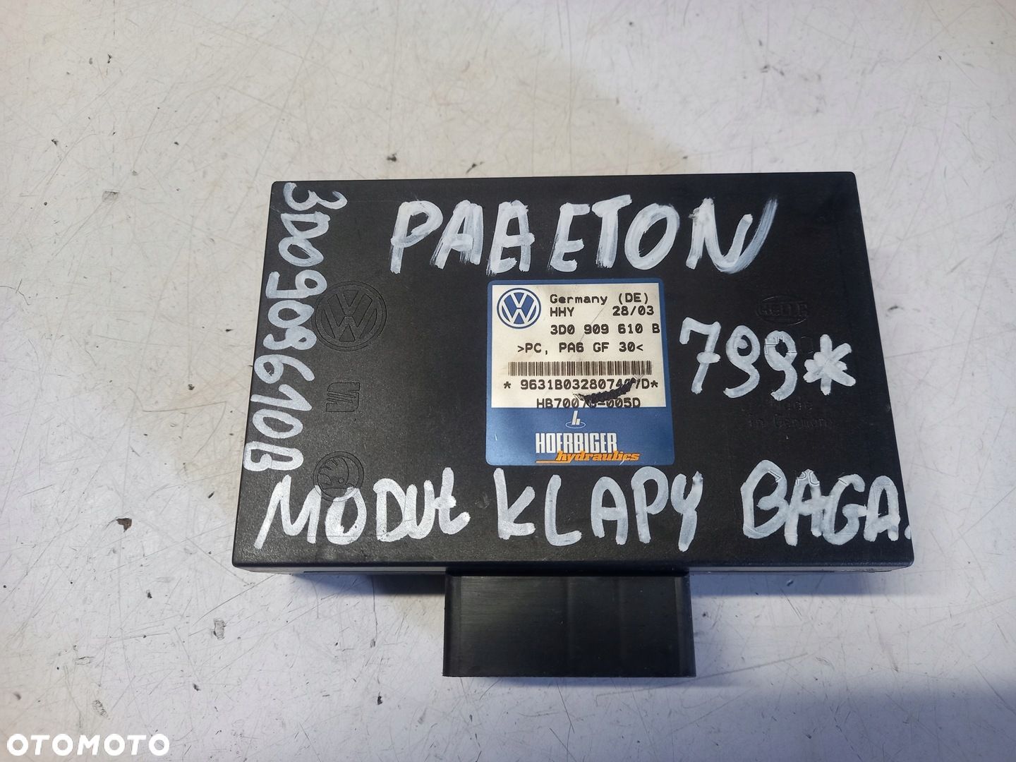 MODUŁ KLAPY BAGAŻNIKA VW PHAETON 3D0909610B - 1
