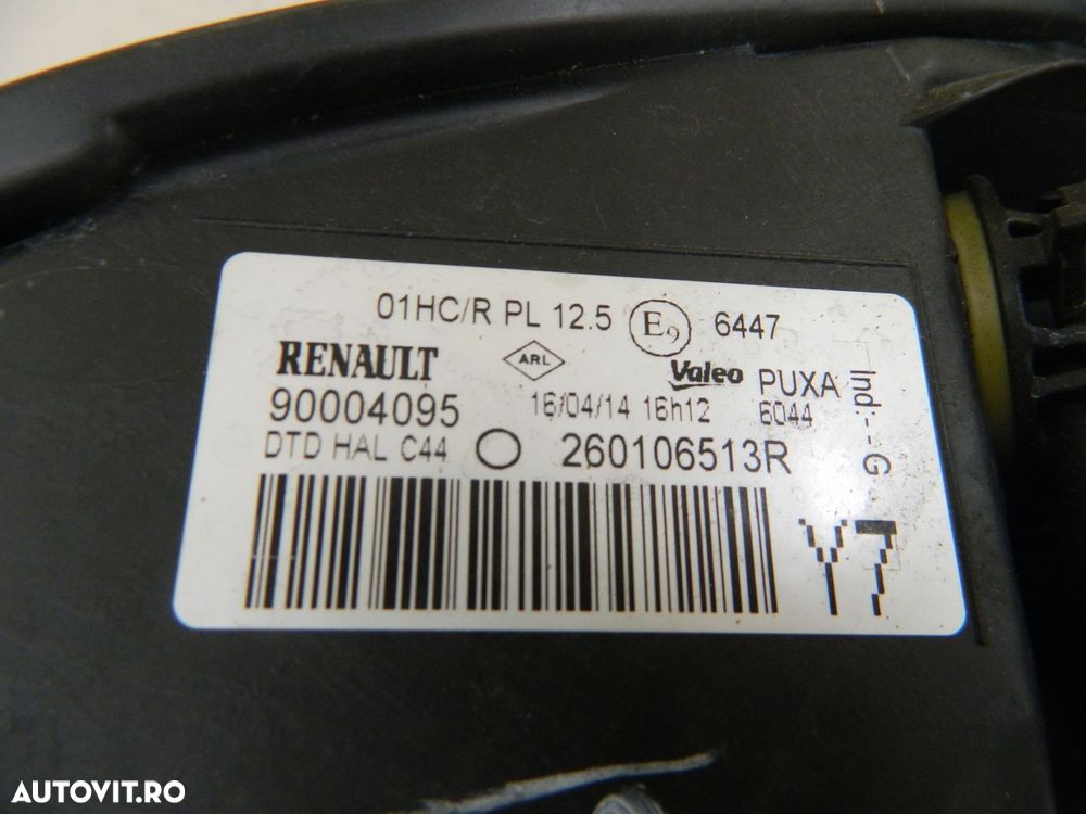 Far dreapta Renault Twingo 2 Halogen, 2013, 2014, 2015, 2016, 2017, cod origine 260106513R. - 5