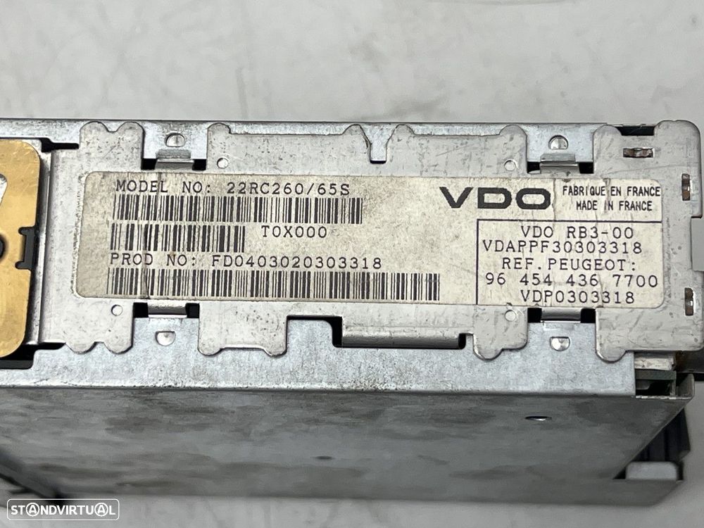 Rádio + Leitor de CDs PEUGEOT 307 (3A/C)10.01 964544367700 / 7607769050 - 5