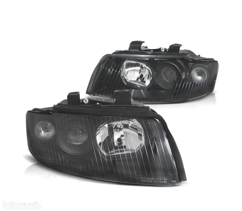 FARÓIS OPTICAS PARA AUDI A4 B6 01-04 COM PROJECTOR FUNDO PRETO - 1