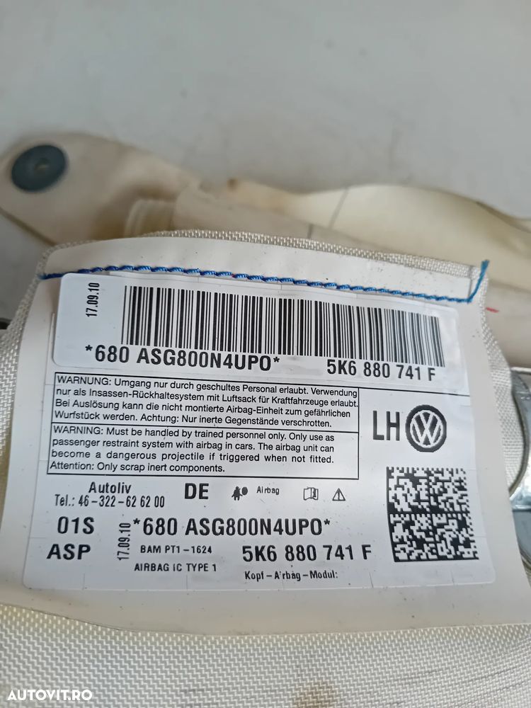 Cortine Airbag Cortina Stanga Dreapta Vw Golf 6 VI Hatchback 2009-2014 - 9