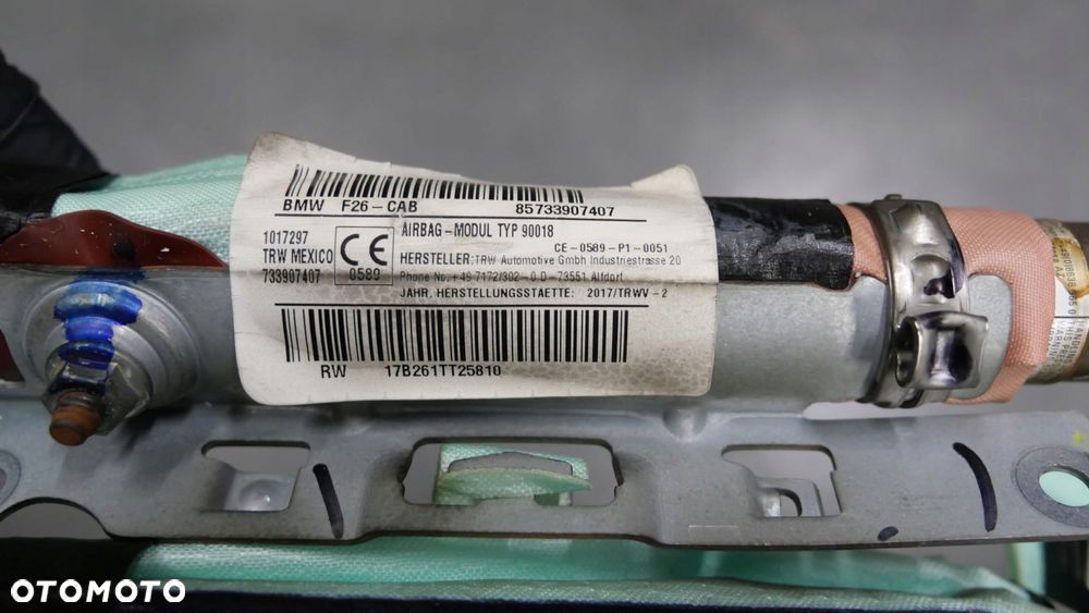 bmw x4 f26 kurtyna poduszka powietrzna prawa airbag 7339074 - 8