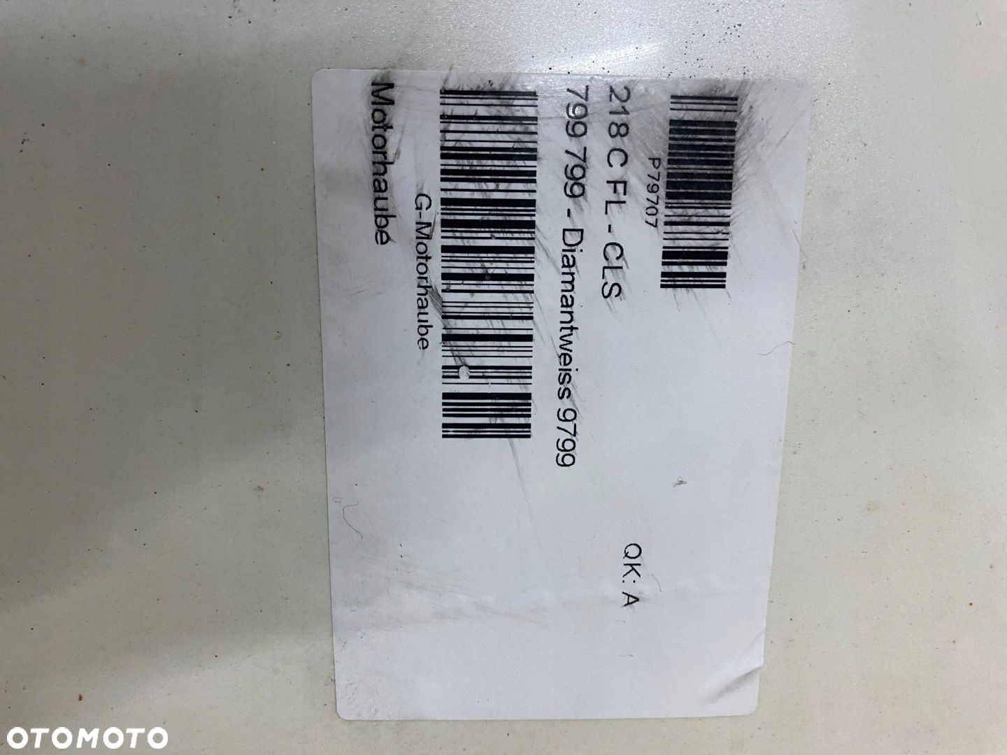 MASKA Mercedes-Benz CLS C218 X218 Pokrywa silnika KOLOR BIAŁY 9799 - 6