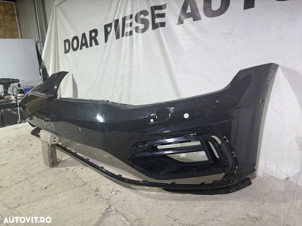 Bara fata VW Golf 7 VII, facelift, R-Line, 2017, 2018, 2019, 2020, cod origine OE 5G0807221LR, cu gauri pentru spalatori faruri si senzori de parcare (6). - 2