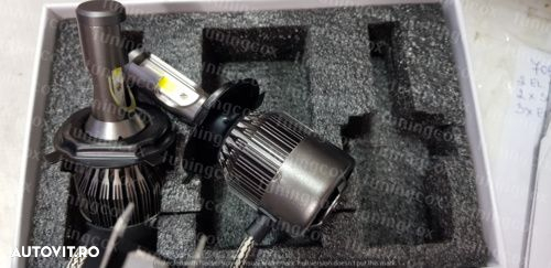 Bec Led H4 16000lm Lumina rece Puternica 6500k - 2