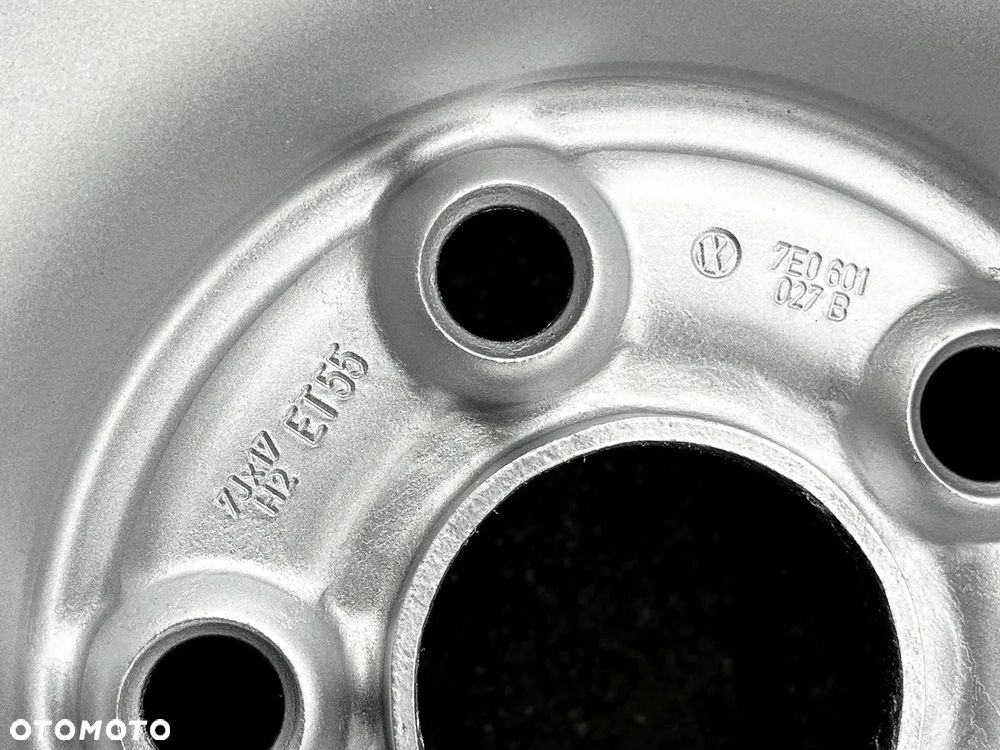 FELGI STALOWE 17 SREBRNE FELGA VW T5 LIFT T6 CARAVELLE DOKA MULTIVAN TRANSPORTER AMAROK 5x120 ET55 7Jx17H2 R17 7E0601027B - 6