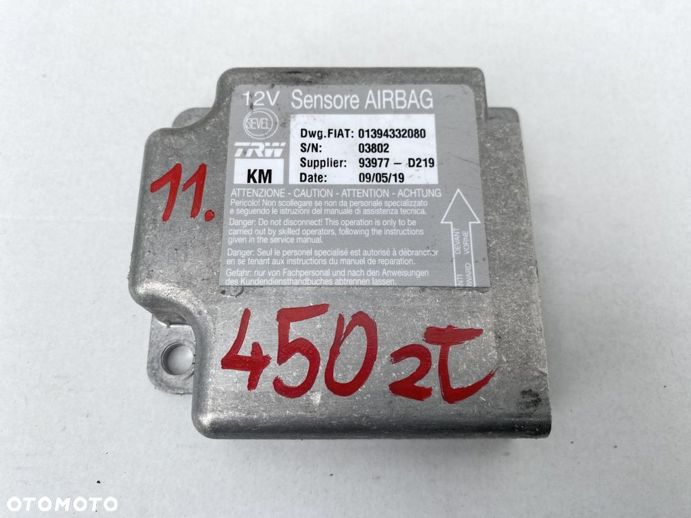 DUCATO BOXER JUMPER 14- MODUŁ SENSOR STEROWNIK PODUSZEK AIRBAG 1394332080 - 1