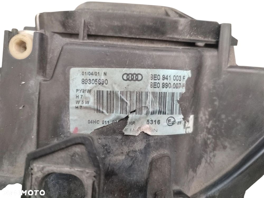 LAMPA LEWY PRZÓD AUDI A4 B6 (2000-2006) 1.9 TDI 130KM 8E0941003F - 10