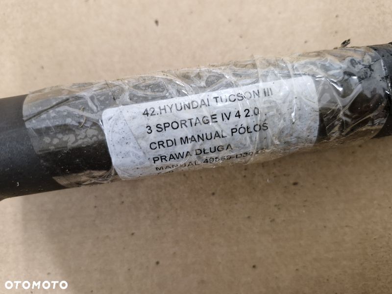 HYUNDAI TUCSON 3 III SPORTAGE 4 IV 2.0 CRDI PÓŁOŚ PRAWA DŁUGA MANUAL 49560-D3040 - 6