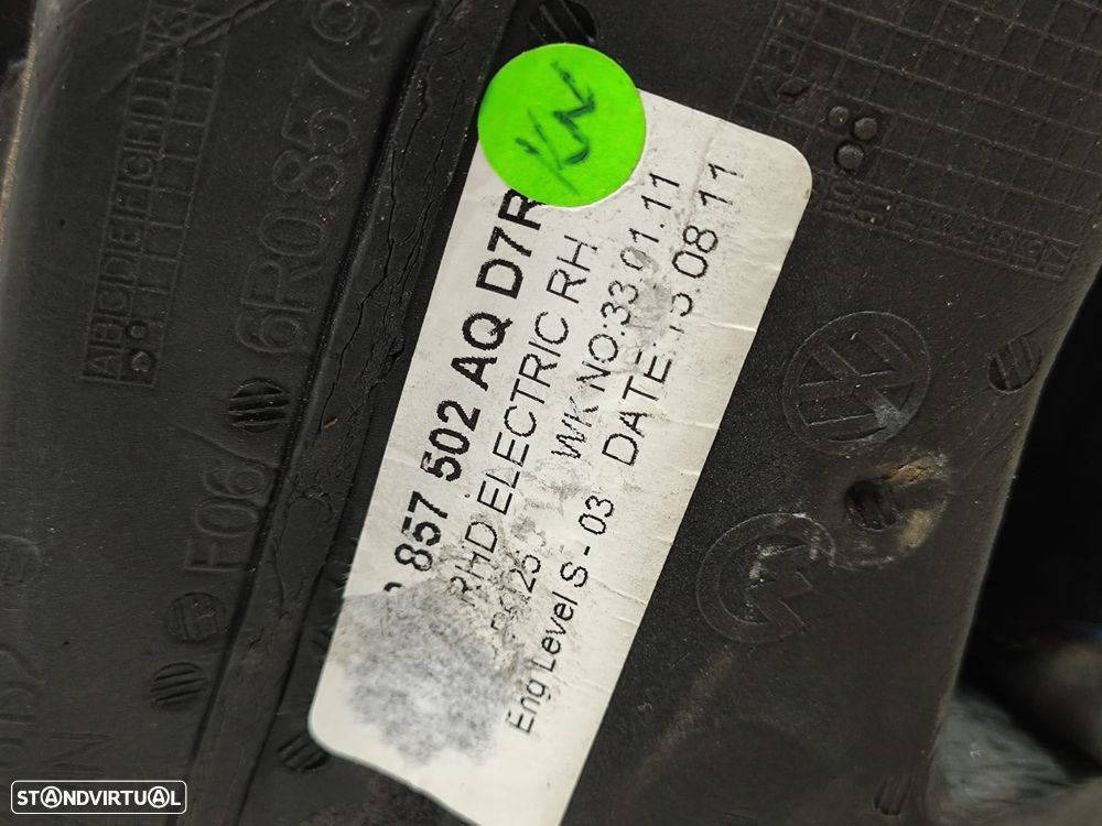 Retrovisor espelho direito VW Polo 5 V 6R 6C elétrico - 8