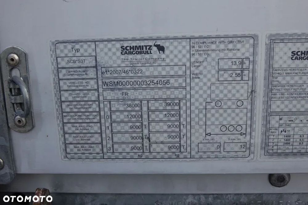 Schmitz Cargobull FIRANKA / VARIOS / OCYNK / OSIE SCHMITZ / NOWE PLANDEKI / DACH PODNOSZONY - 27
