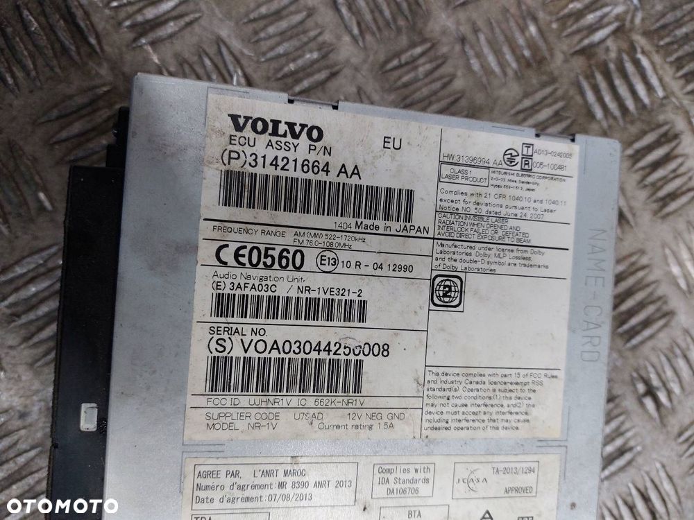 RADIO ODTWARZACZ WYŚWIETLACZ GŁOŚNIKI WODOSPAD PANEL VOLVO V40 II 30657445 - 4